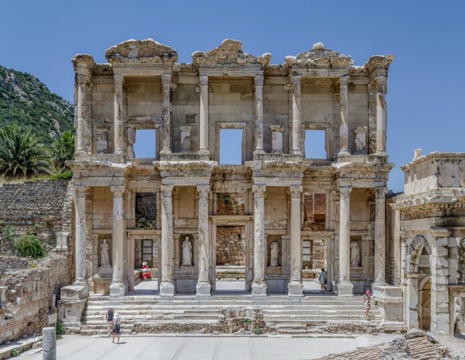 Ancient marble ruins of the Library of Celsus at Ephesus