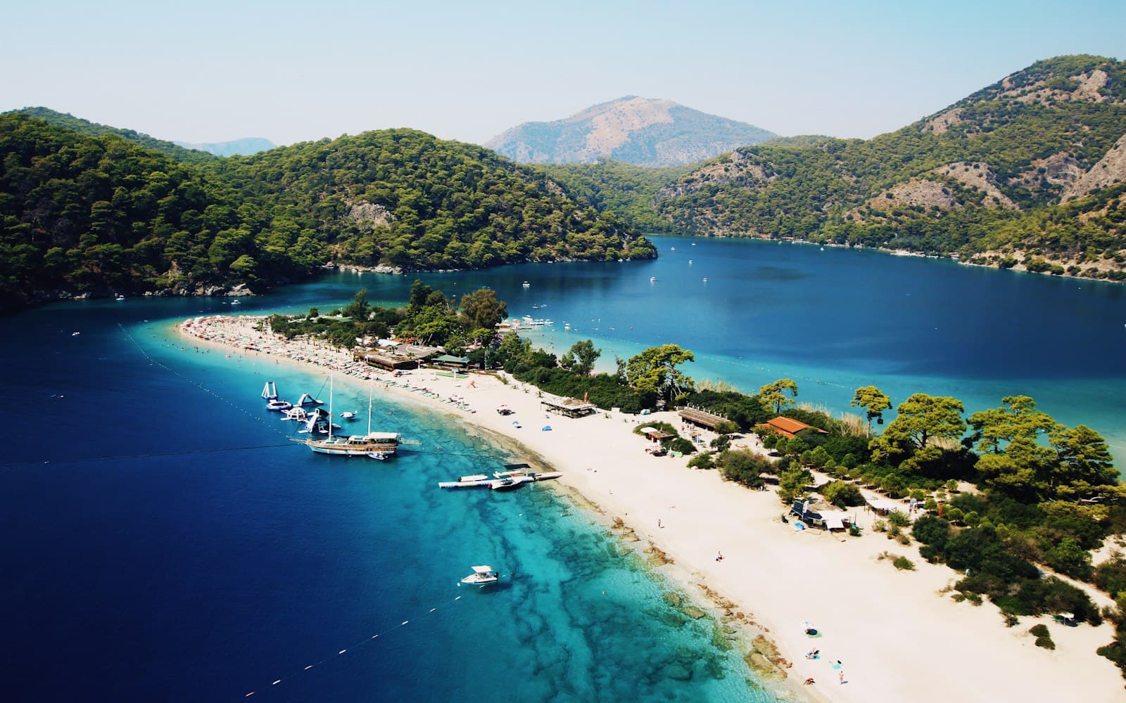 The turquoise Blue Lagoon at Ölüdeniz on Türkiye's Aegean coast